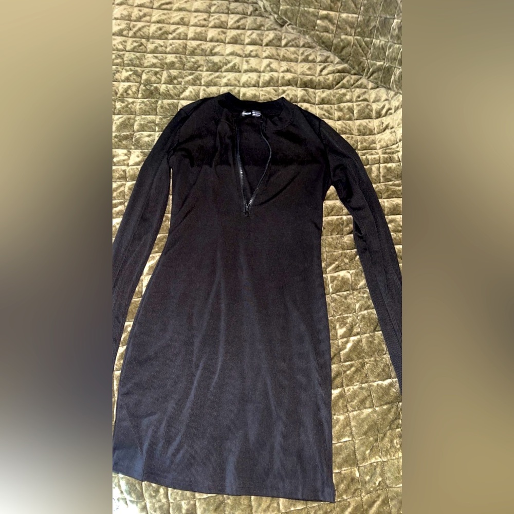 black mini dress